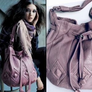ELLIOTT LUCCA LAVENDER LEATHER BUCKET BAG